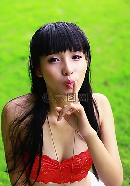 女孩,手指噓,美麗