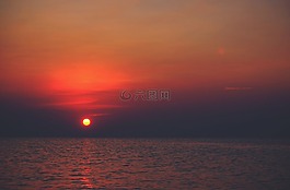 日落,紅色,海洋