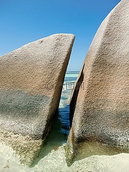 巖,海灘,水