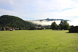 wallgau,草地,云