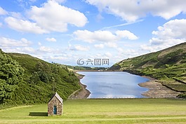 農村,水庫,景觀