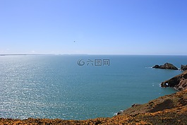 威尔士,海滩,晚间