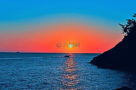 上午海,人,旅行