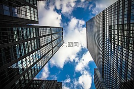 建筑物,云,透視