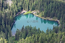 湖,bergsee,森林