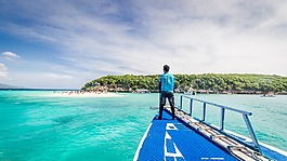 男子,船,島