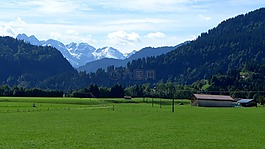 阿爾高,山全景圖,草地