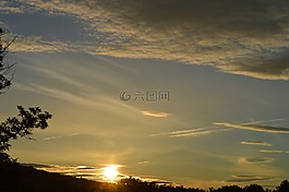 天空,云計算,日出