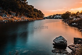 建筑物,云,日出