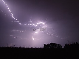 閃電,風(fēng)暴,晚上
