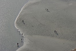 落潮,海灘,沙
