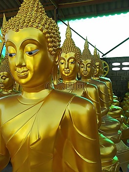 金色的,佛雕像,雕像