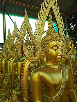 金色的,佛雕像,雕像