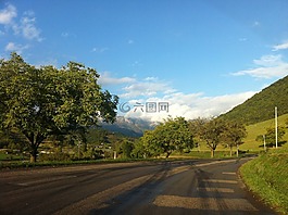路,假日,山