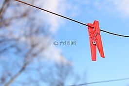 繩子,掛,clothespin