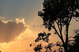 日落,云,邊緣