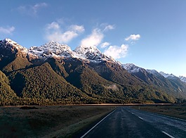 新西蘭,山,路