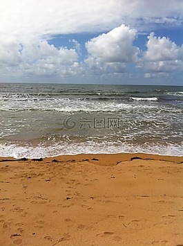 海,海灘,天空