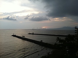 卡门,海滩,地平线