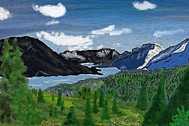峽灣,山,景觀