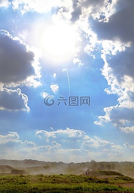 天空,太陽,摩托車越野賽