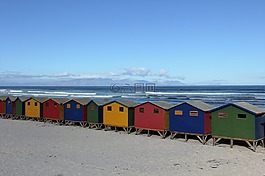 丰富多彩,海,海滩小屋