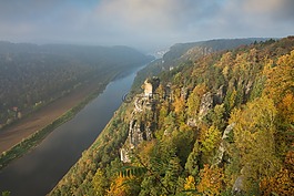 bastei,易北河砂岩山,日出
