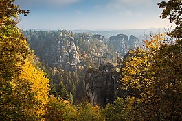 bastei,易北河砂岩山,日出