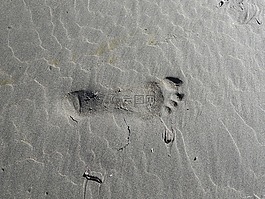 腳印,沙,海灘