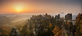 bastei,易北河砂岩山,日出
