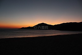 海灘,日落,巴西