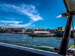 船,海灘,夏天