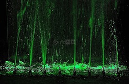 水,噴泉,照明