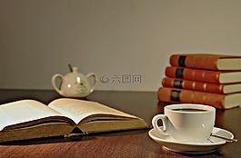 咖啡,書(shū),閱讀