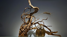 擺設(shè),貓頭鷹,枯枝