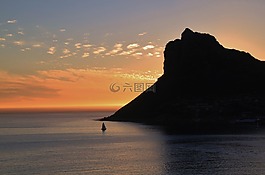 海洋,海,山