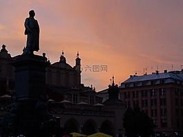 克拉科夫,波蘭,日落