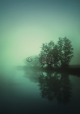 霧,湖,水