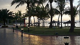 日落,海邊,海