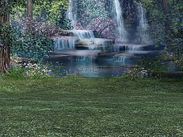 背景,水,樹