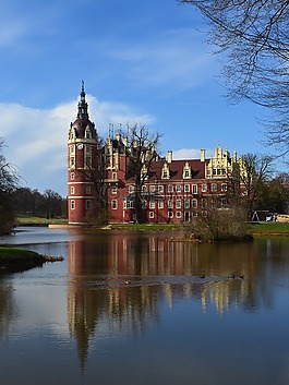 城堡,muskau,公园