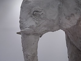 象,雕塑,白