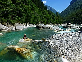 提契諾州,verzasca,綠水