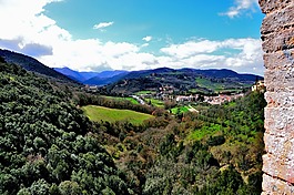 景觀,太陽,山