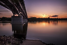 橋,日出,黃昏