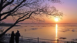 北海,abendstimmung,日落