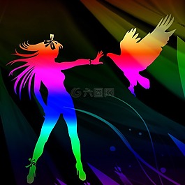 feuervogel,女子,鳥