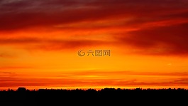 日落,景觀,傍晚的天空