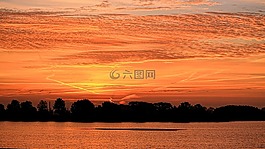 日出,天空,光線