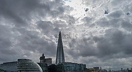 伦敦,天际线,云
